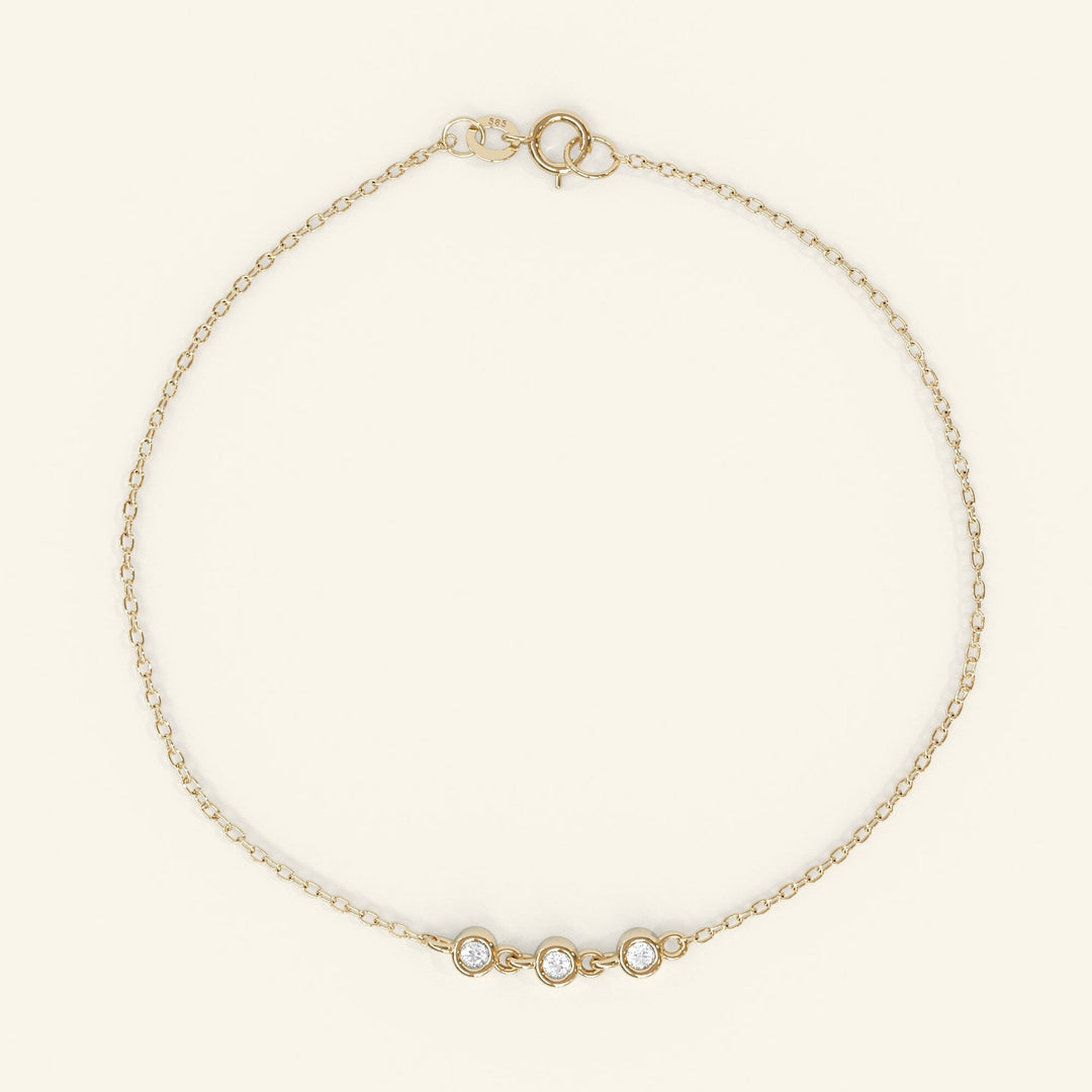 Round Cut Lab Created Diamond Bezel Setting Bracelet for Women