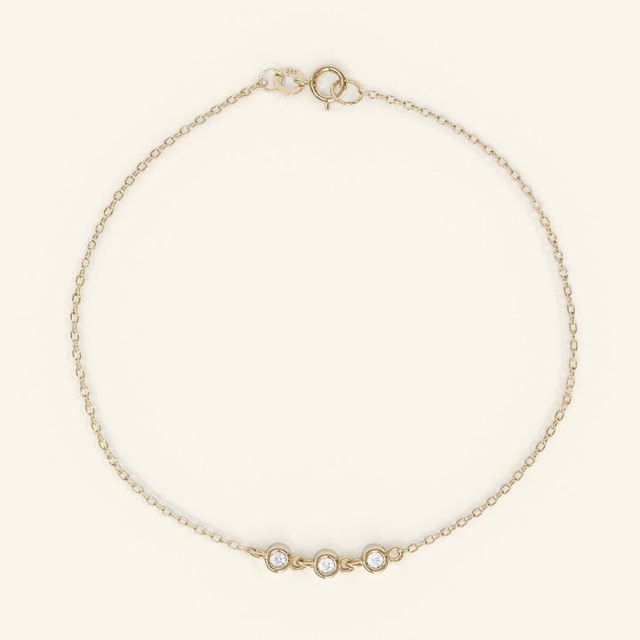 Round Cut Lab Created Diamond Bezel Setting Bracelet for Women