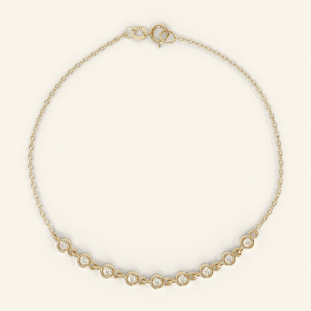 Round Cut Lab Created Diamond Bezel Setting Bracelet for Women