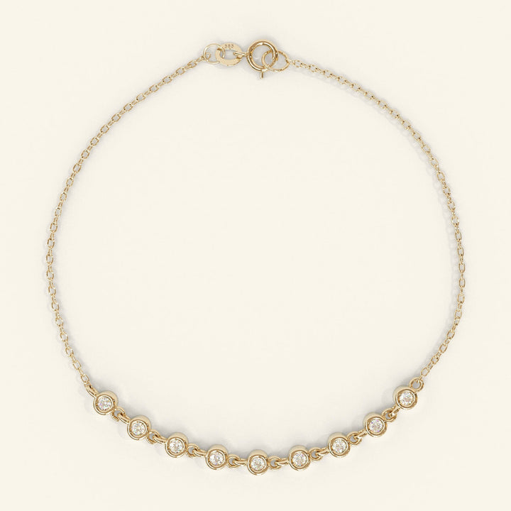 Round Cut Lab Created Diamond Bezel Setting Bracelet for Women