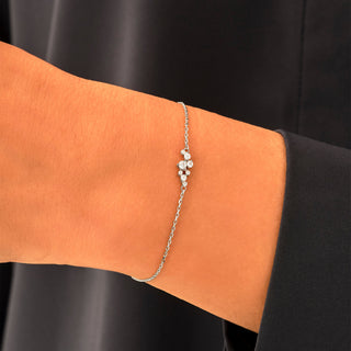 Round Cut Moissanite Diamond Cluster Bracelet for Women