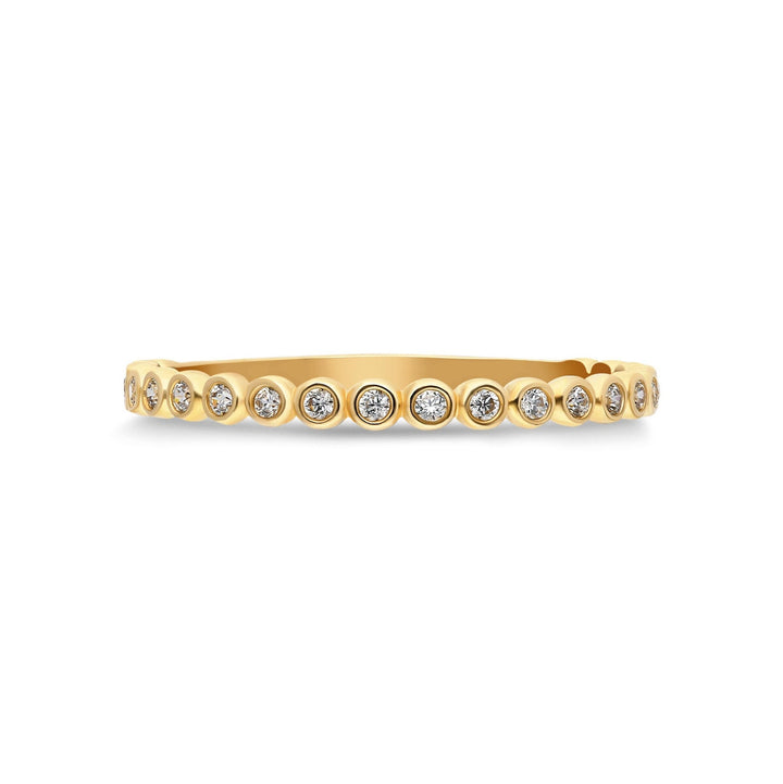 Round Bezel Set Lab Diamond Wedding Band in Gold