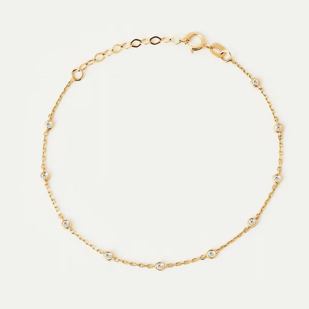 Bezel Set Round Cut Lab Grown Diamond Bracelet in Gold