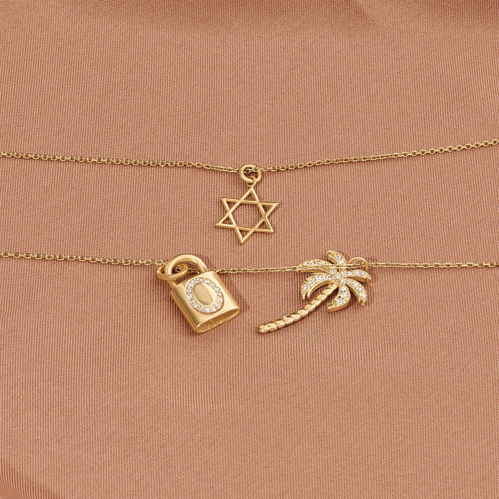 Star Charm Lab Grown Diamond Pendant Necklace in 14K Gold