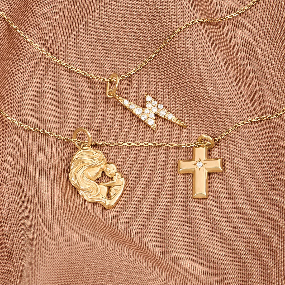 Thunder Lab Created Diamond Pendant Necklace for Women