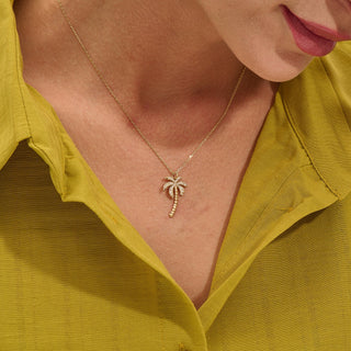 Palm Tree Moissanite Diamond Pendant for Women