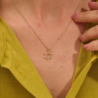 Star Charm Moissanite Diamond Pendant Necklace in 14K Gold