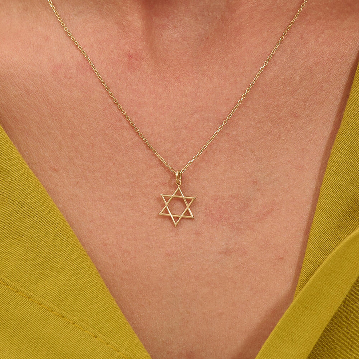 Star Charm Lab Grown Diamond Pendant Necklace in 14K Gold