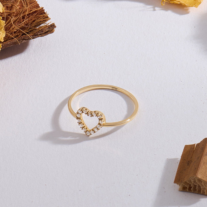 Round Cut Heart Shape Moissanite lab Grown Diamond Wedding Band