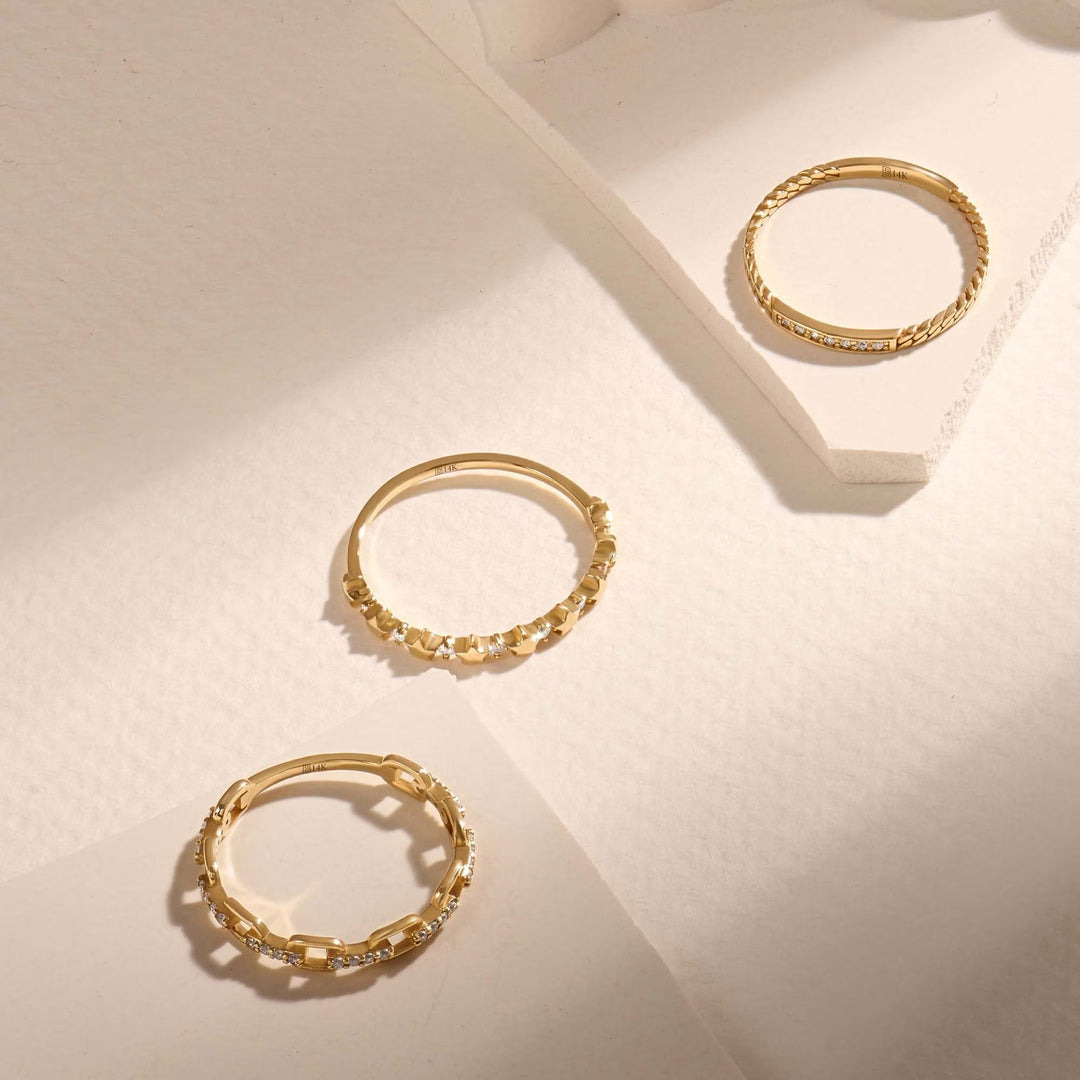 Link Chain Lab Created Diamond Wedding Band in 18K Gold