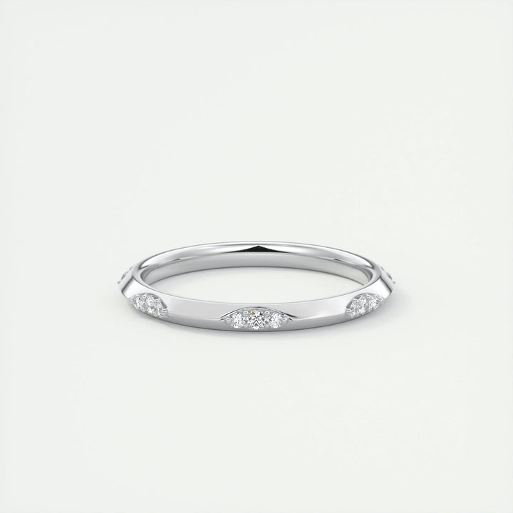 0.09ct Round Cut EF- VVS Diamond Lab Grown Wedding Band