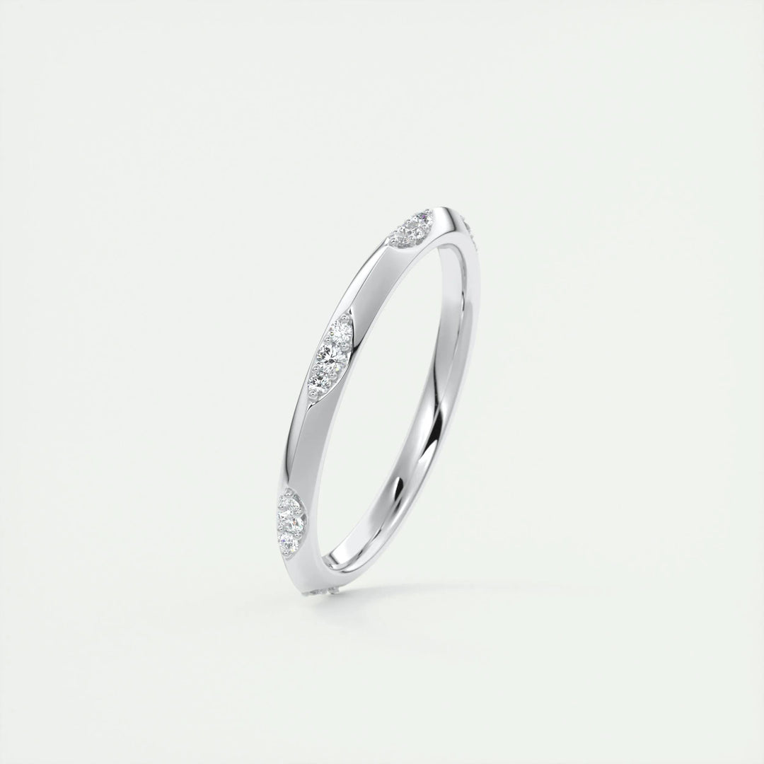0.09ct Round Cut EF- VVS Diamond Lab Grown Wedding Band