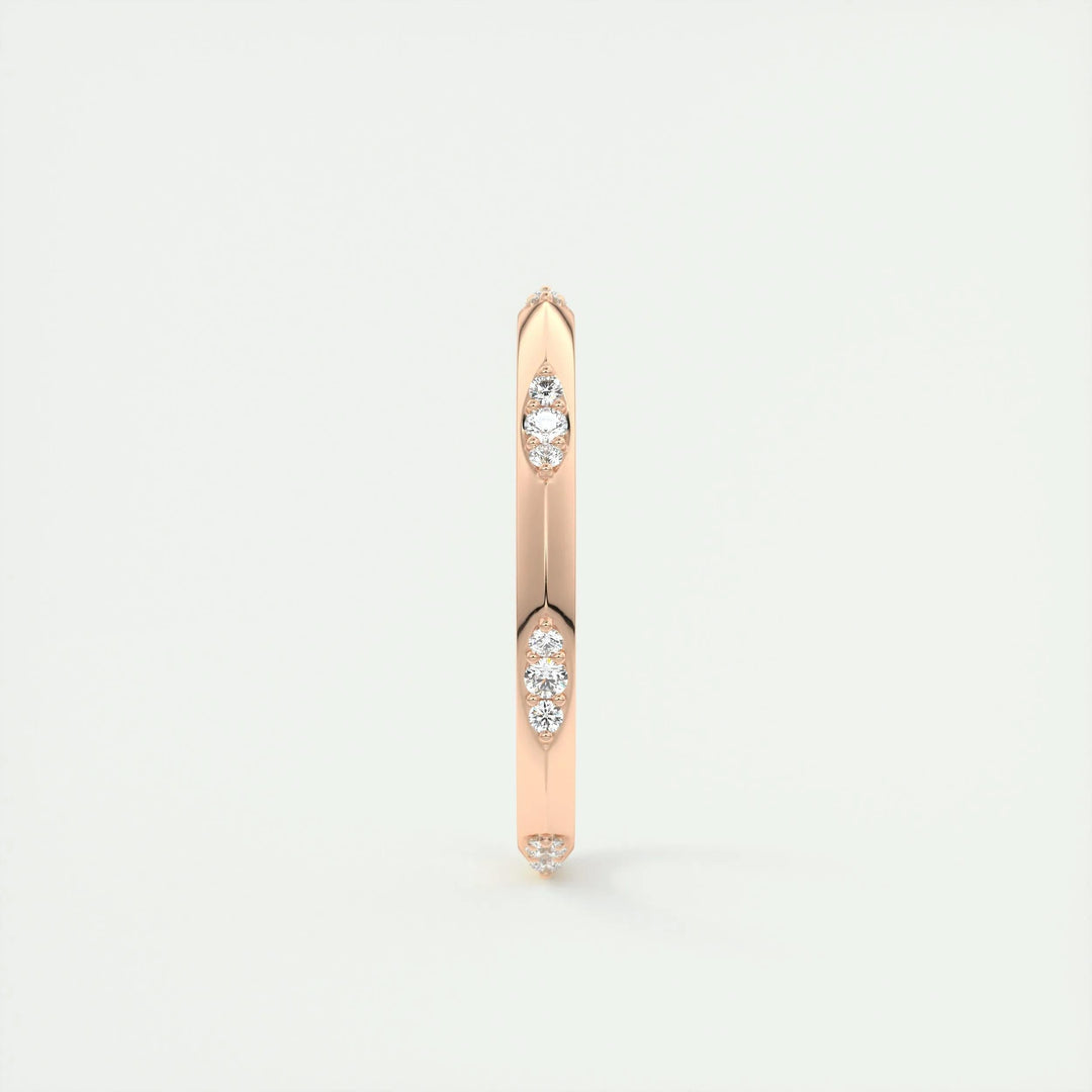 0.09ct Round Cut EF- VVS Diamond Lab Grown Wedding Band