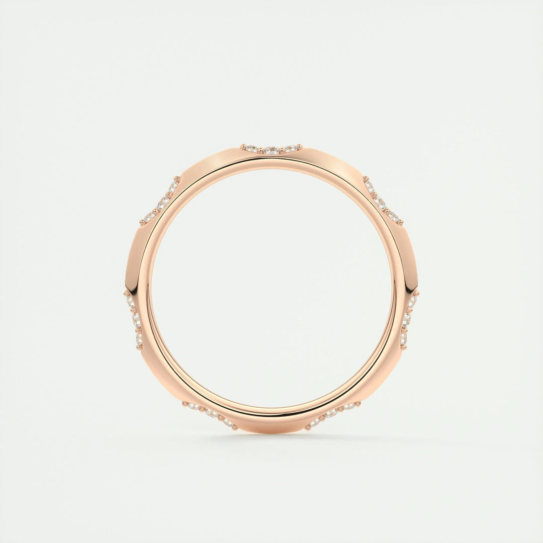 0.09ct Round Cut EF- VVS Diamond Lab Grown Wedding Band