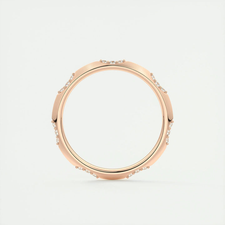 0.09ct Round Cut EF- VVS Diamond Lab Grown Wedding Band