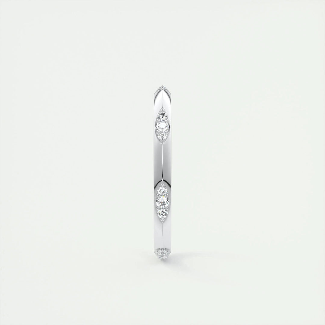 0.09ct Round Cut EF- VVS Diamond Lab Grown Wedding Band