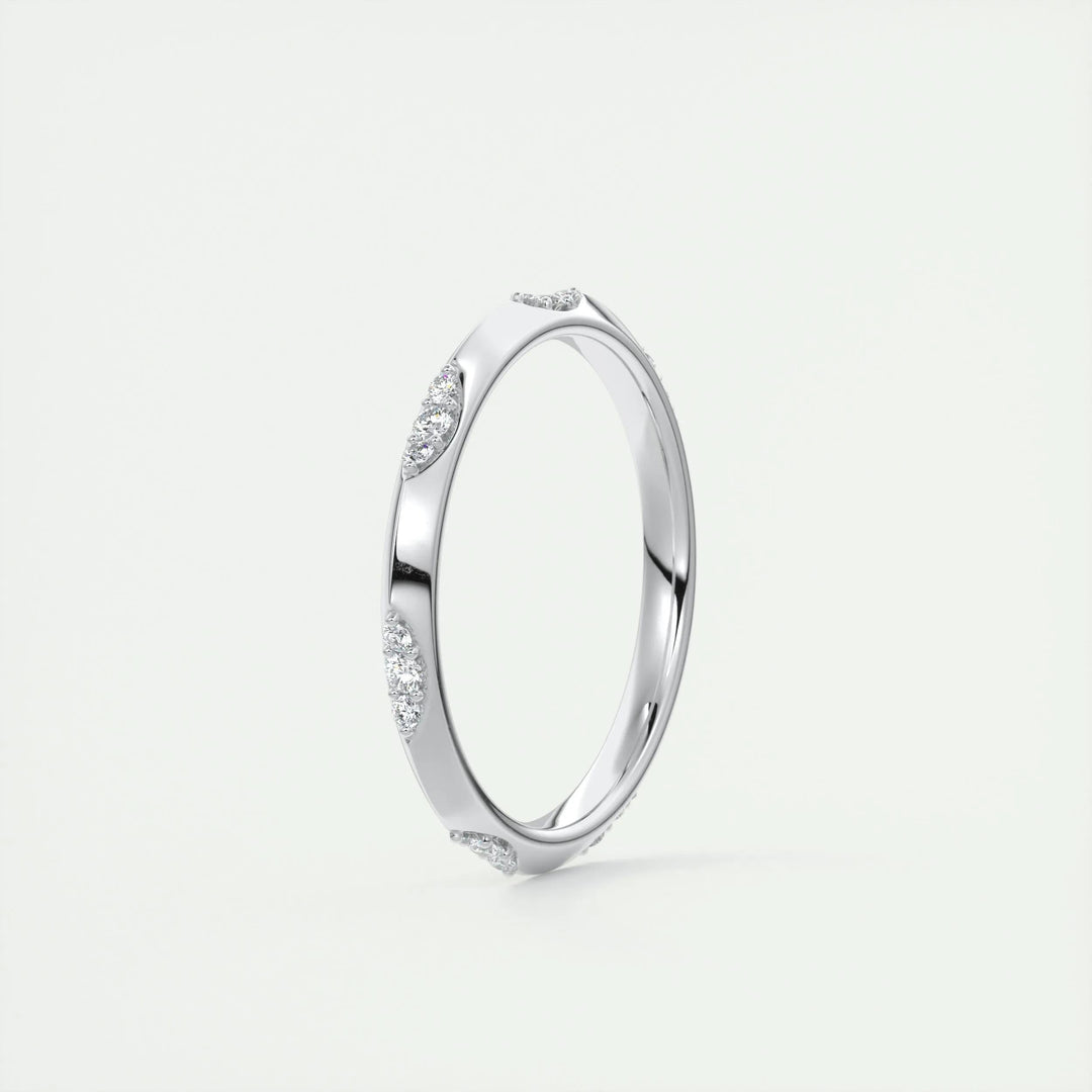 0.09ct Round Cut EF- VVS Diamond Lab Grown Wedding Band