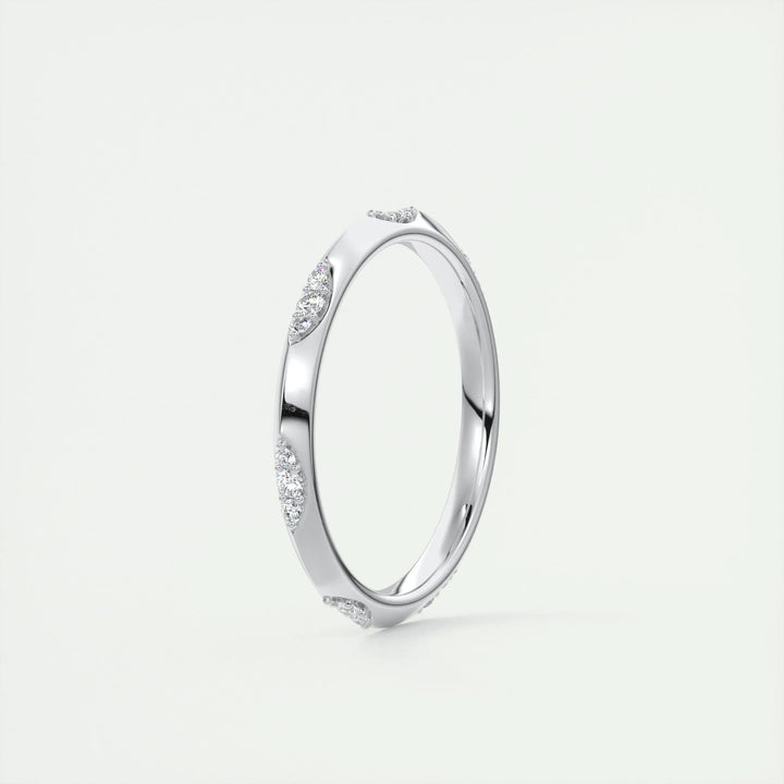 0.09ct Round Cut EF- VVS Diamond Lab Grown Wedding Band
