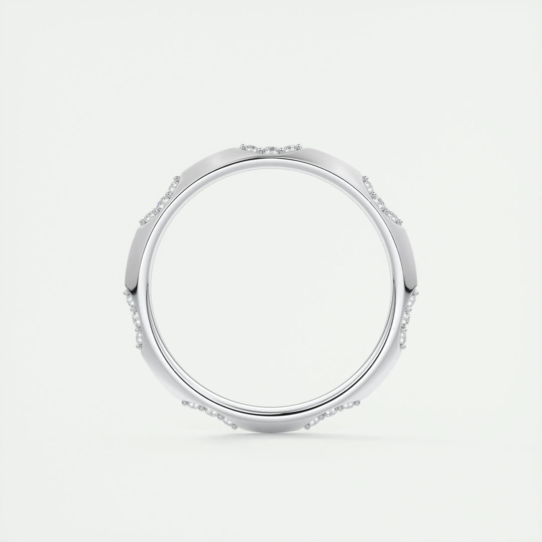 0.09ct Round Cut EF- VVS Diamond Lab Grown Wedding Band