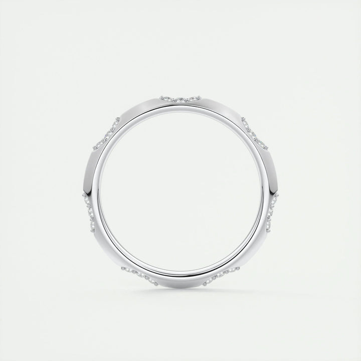 0.09ct Round Cut EF- VVS Diamond Lab Grown Wedding Band