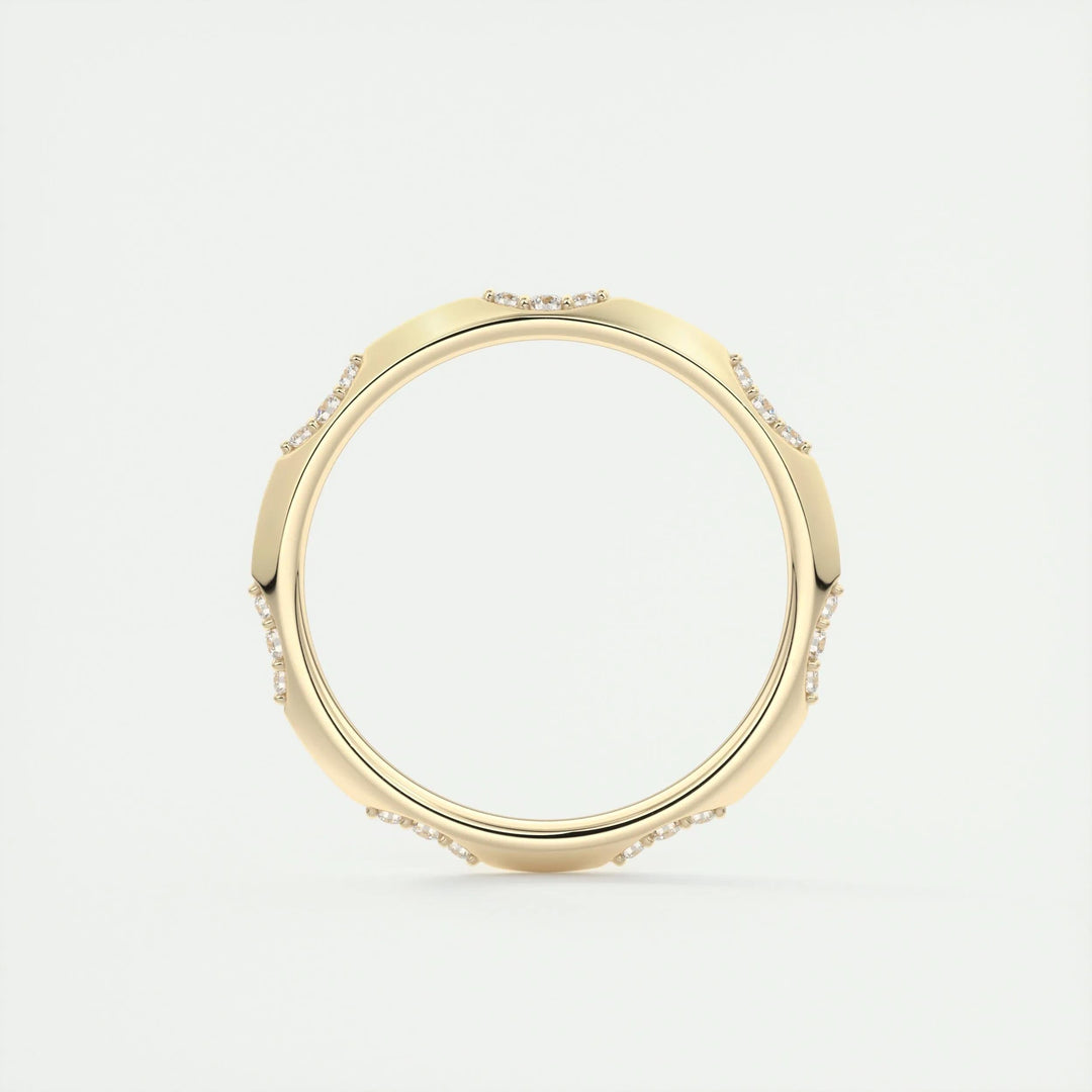 0.09ct Round Cut EF- VVS Diamond Lab Grown Wedding Band