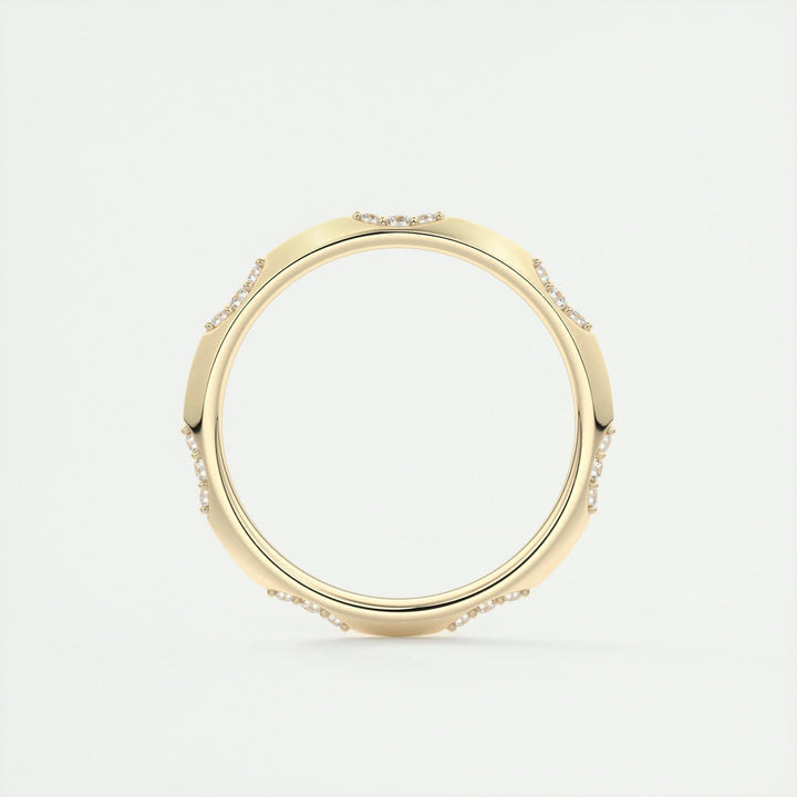 0.09ct Round Cut EF- VVS Diamond Lab Grown Wedding Band