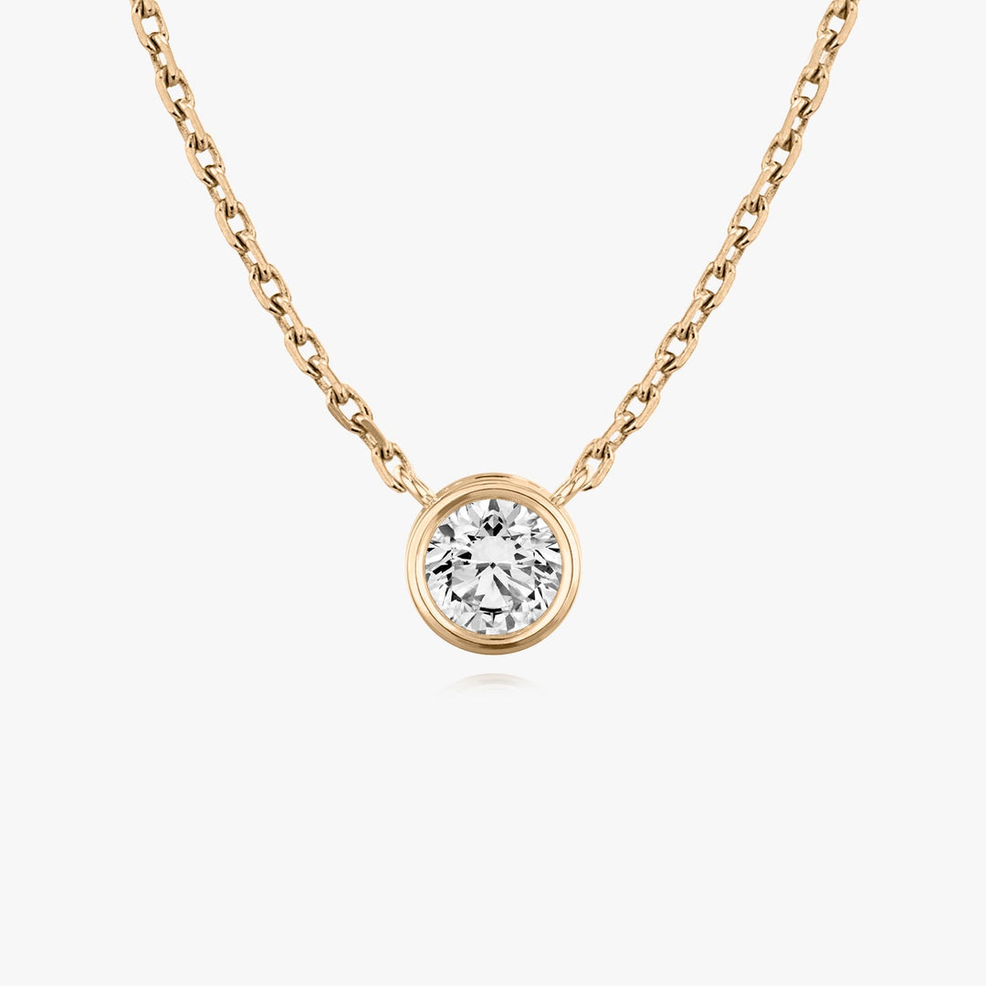 0.10CT - 1.0CT Round Bezel Solitaire F-VS Lab Grown Diamond Necklace0.10CT - 1.0CT Round Bezel Solitaire F-VS Lab Grown Diamond Necklace