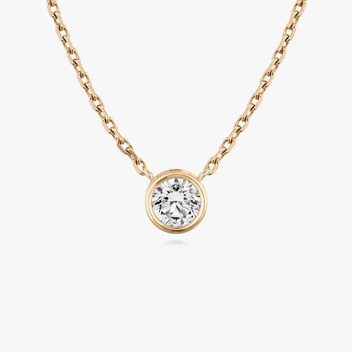 0.10CT - 1.0CT Round Bezel Solitaire F-VS Lab Grown Diamond Necklace0.10CT - 1.0CT Round Bezel Solitaire F-VS Lab Grown Diamond Necklace