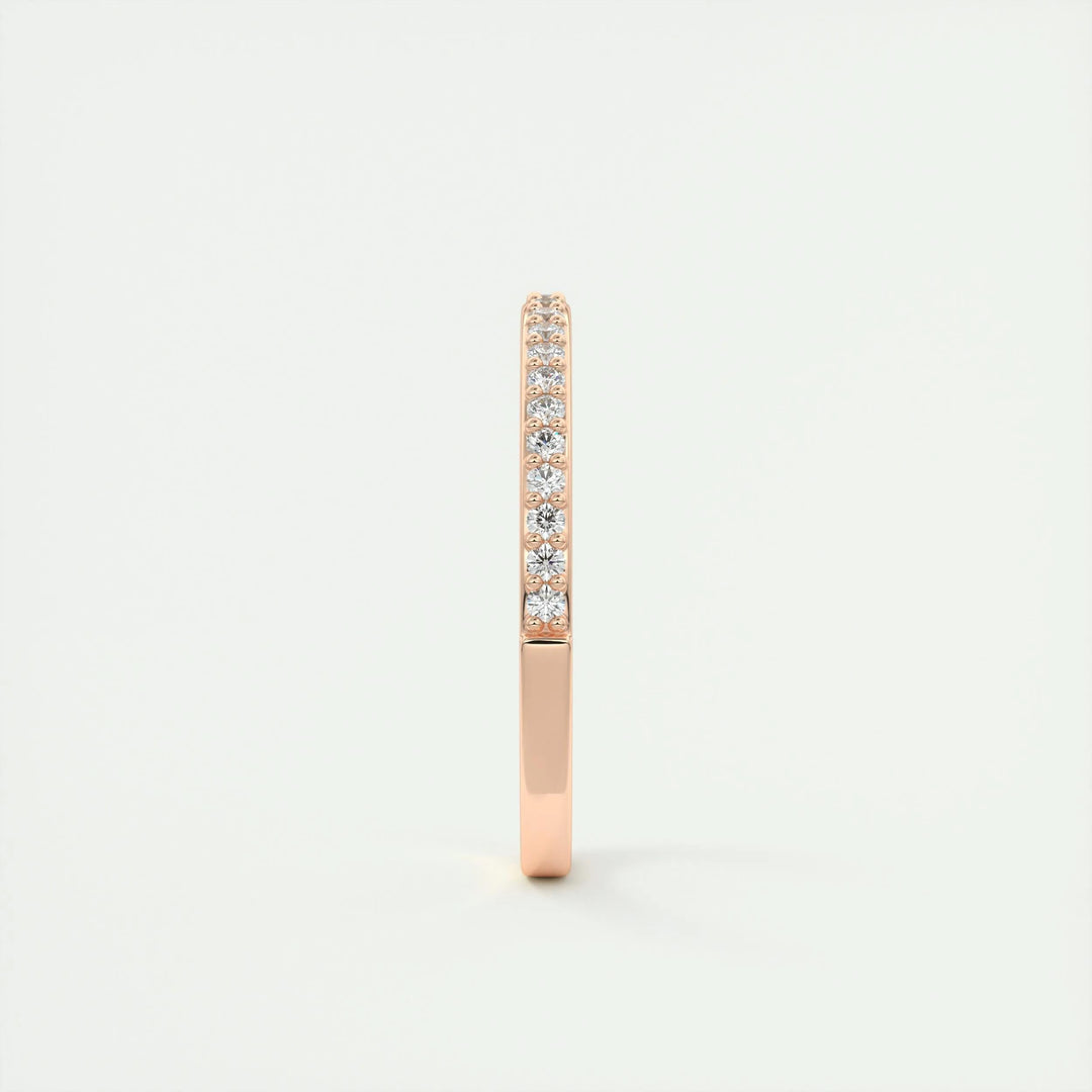 0.18CT Round EF- VVS Lab Grown Diamond Half Eternity Wedding Band