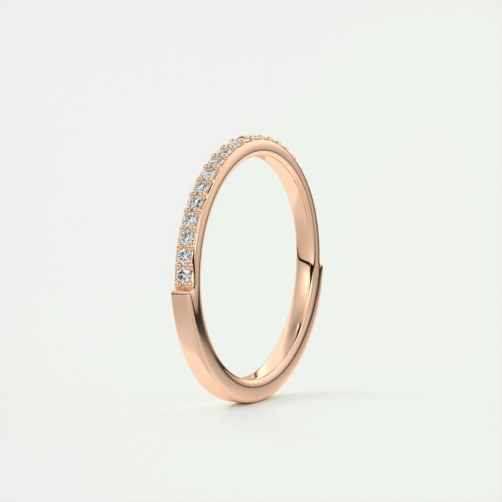 0.18CT Round EF- VVS Lab Grown Diamond Half Eternity Wedding Band