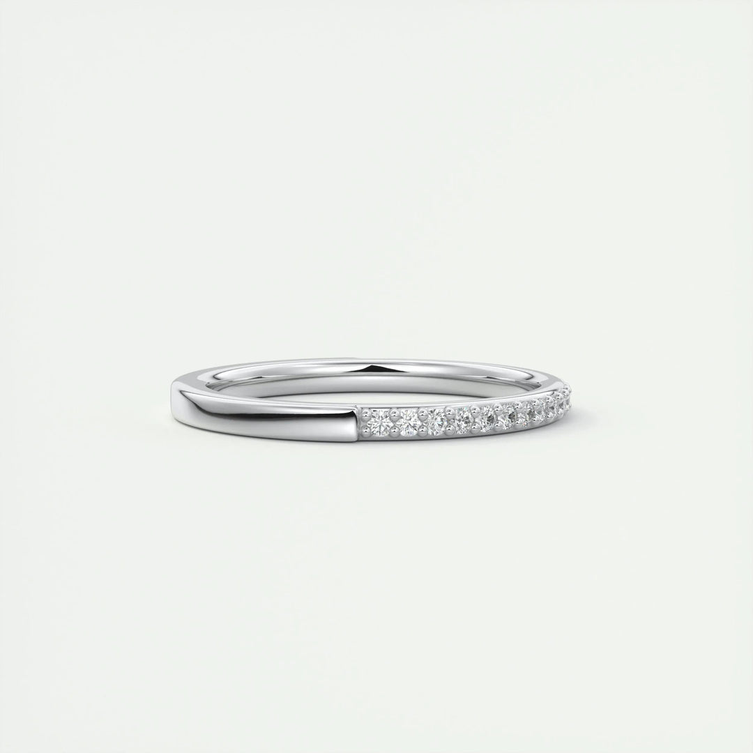 0.18CT Round EF- VVS Lab Grown Diamond Half Eternity Wedding Band