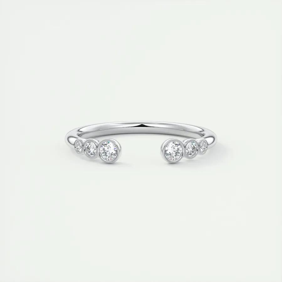0.22ct Round Shaped EF- VVS Lab Grown Diamond Open Style Wedding Band