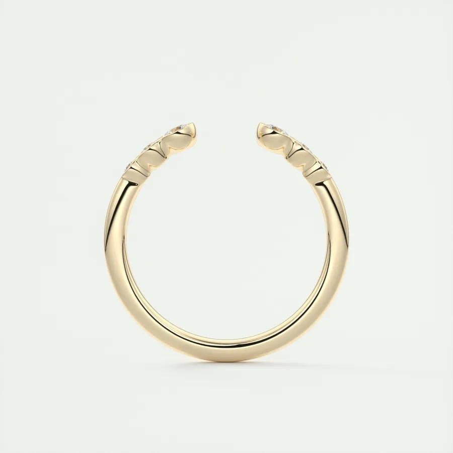 0.22ct Round Shaped EF- VVS Lab Grown Diamond Open Style Wedding Band