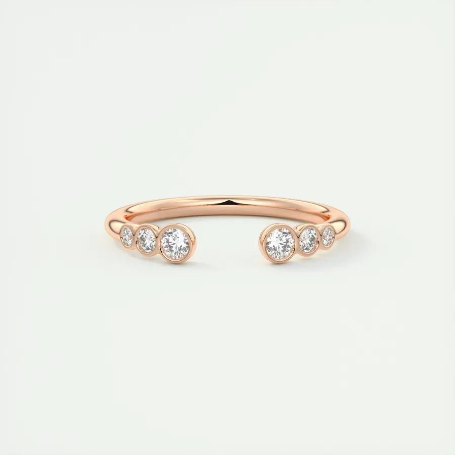 0.22ct Round Shaped EF- VVS Lab Grown Diamond Open Style Wedding Band