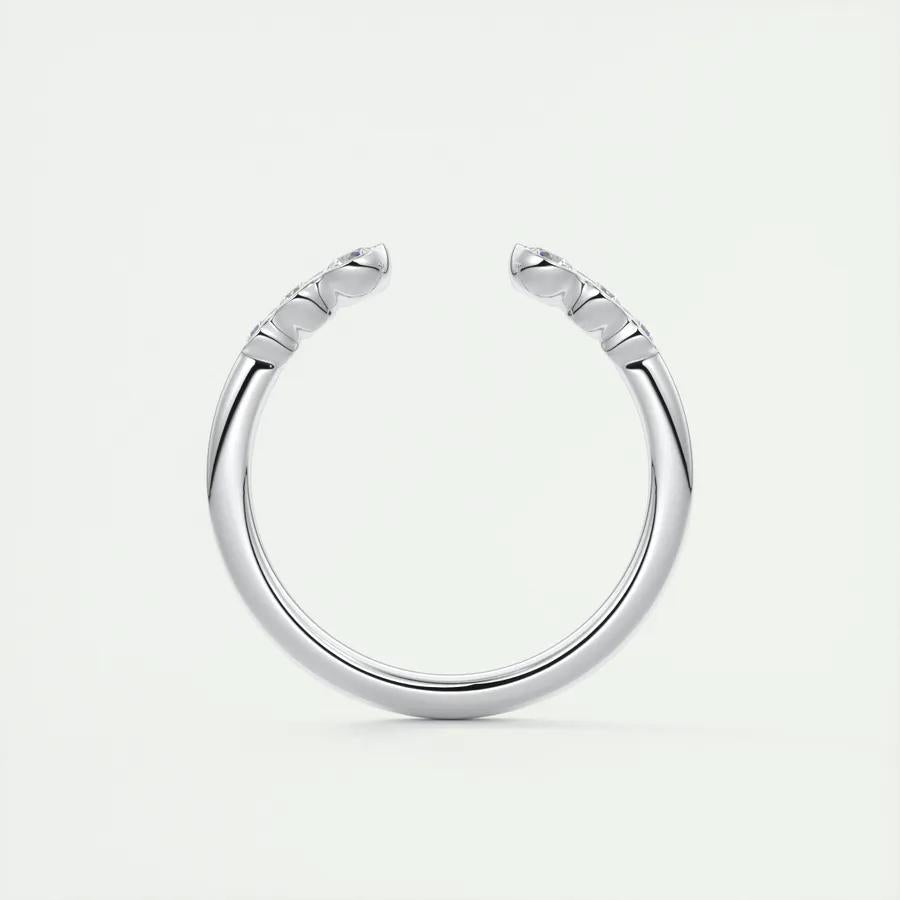 0.22ct Round Shaped EF- VVS Lab Grown Diamond Open Style Wedding Band