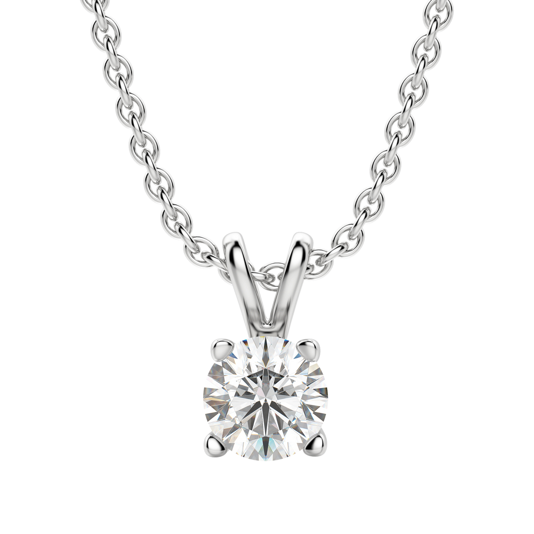 0.25-1.0CT Round Solitaire F-VS Lab Grown Diamond Necklace for Her
