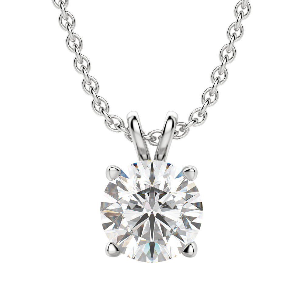 0.25-1.0CT Round Solitaire F-VS Lab Grown Diamond Necklace for Her