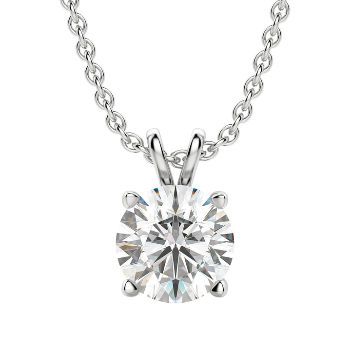 0.25-1.0CT Round Solitaire F-VS Lab Grown Diamond Necklace for Her