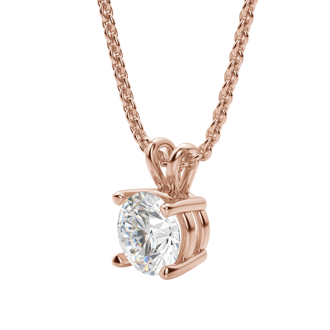 0.25-1.0CT Round Solitaire F-VS Lab Grown Diamond Necklace for Her