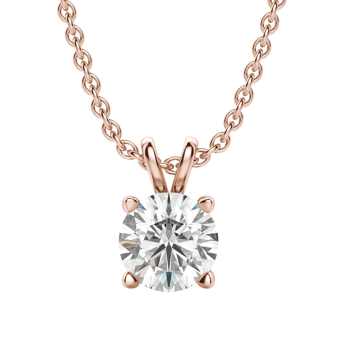 0.25-1.0CT Round Solitaire F-VS Lab Grown Diamond Necklace for Her
