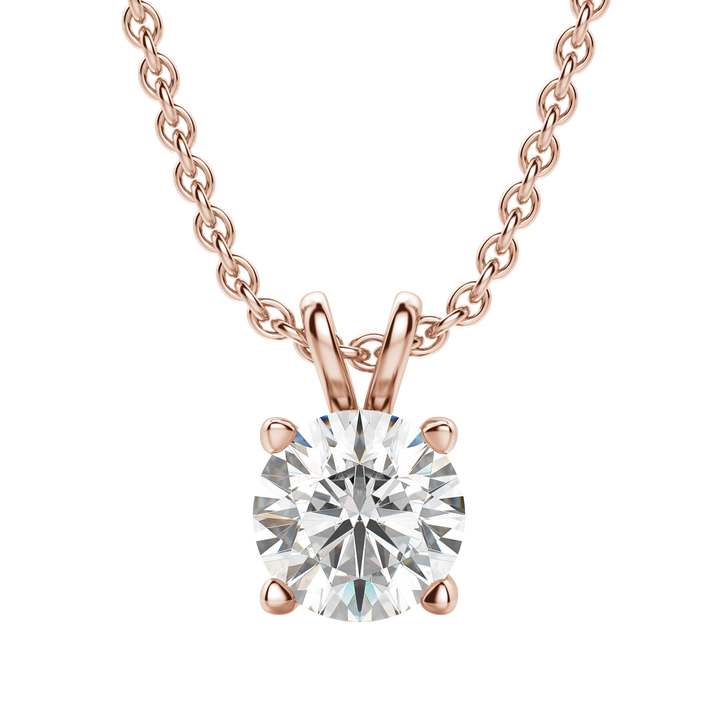0.25-1.0CT Round Solitaire F-VS Lab Grown Diamond Necklace for Her