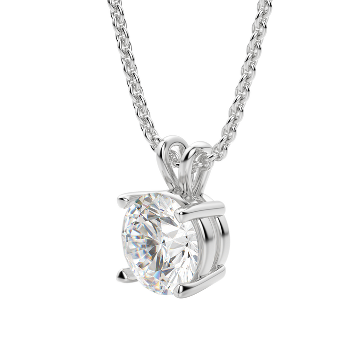 0.25-1.0CT Round Solitaire F-VS Lab Grown Diamond Necklace for Her