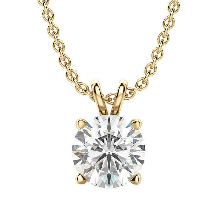 0.25-1.0CT Round Solitaire F-VS Lab Grown Diamond Necklace for Her