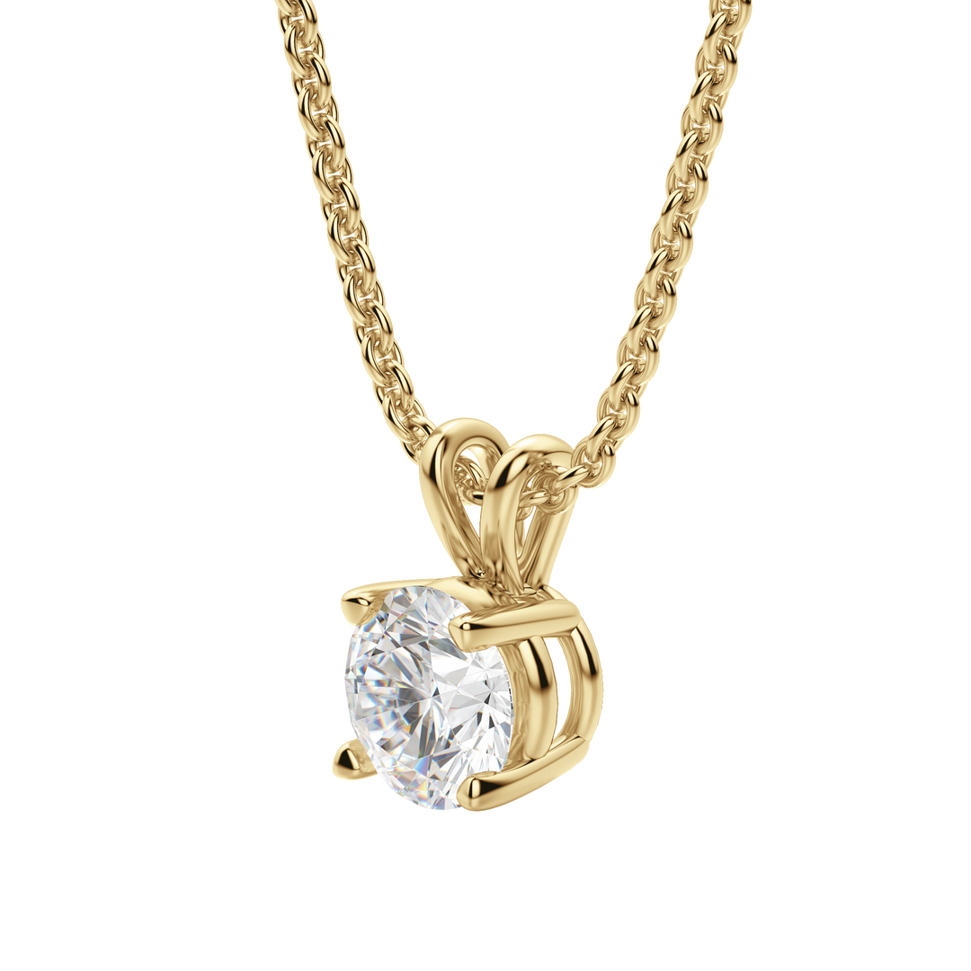 0.25-1.0CT Round Solitaire F-VS Lab Grown Diamond Necklace for Her