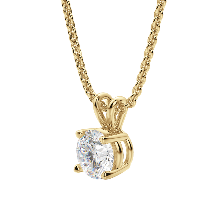 0.25-1.0CT Round Solitaire F-VS Lab Grown Diamond Necklace for Her