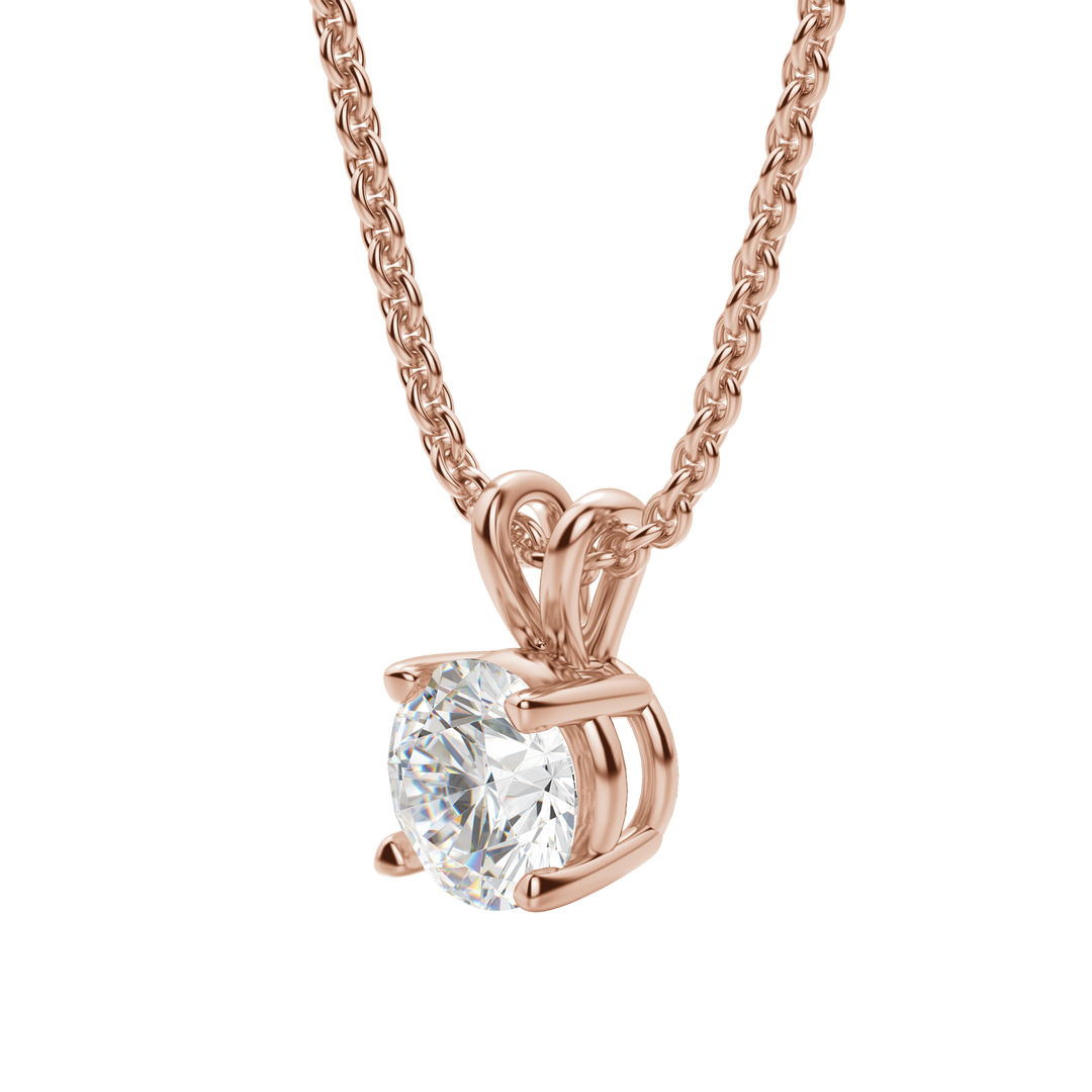 0.25-1.0CT Round Solitaire F-VS Lab Grown Diamond Necklace for Her