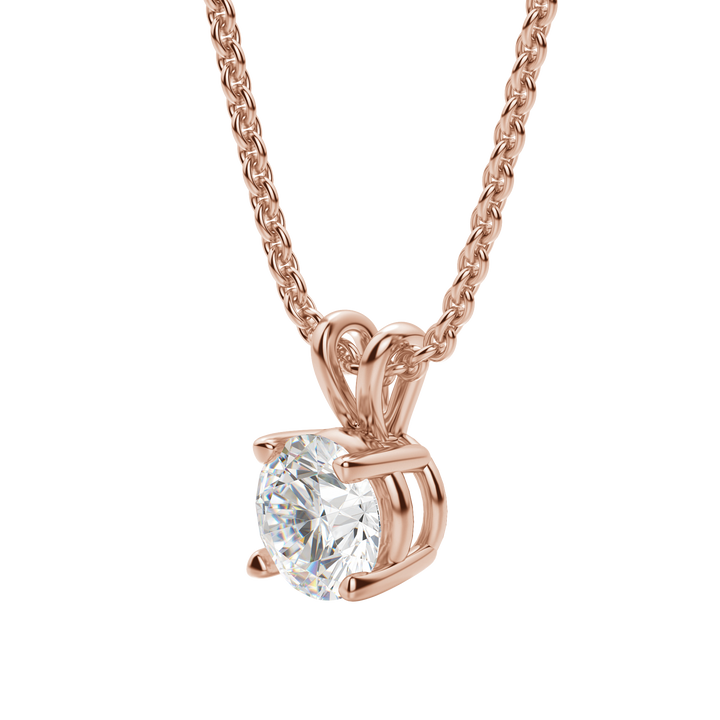 0.25-1.0CT Round Solitaire F-VS Lab Grown Diamond Necklace for Her