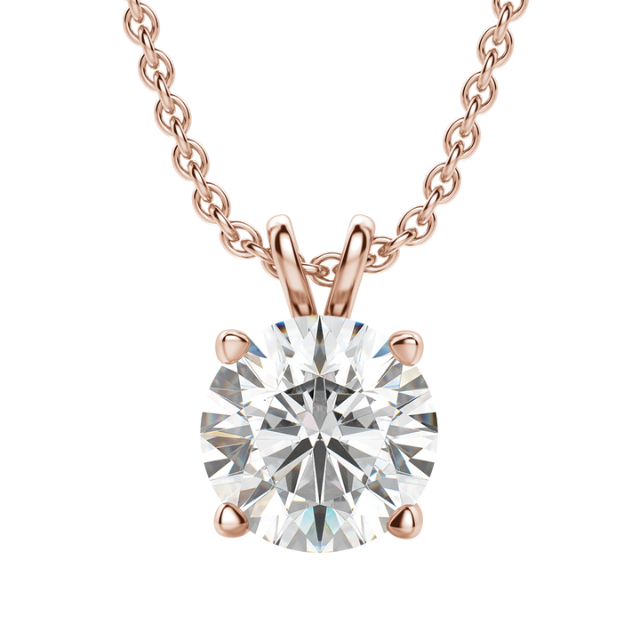 0.25-1.0CT Round Solitaire F-VS Lab Grown Diamond Necklace for Women