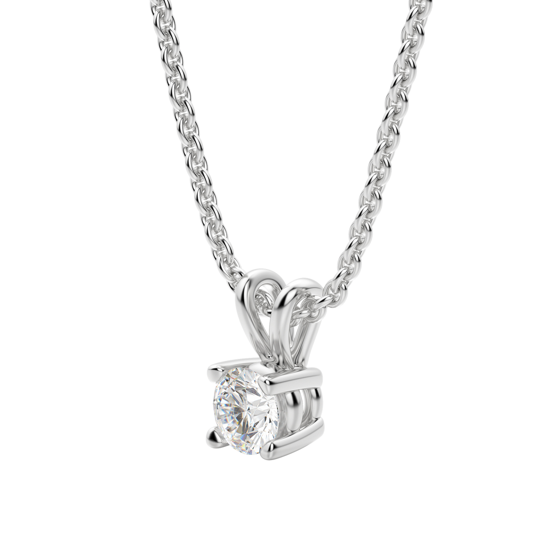 0.25-1.0CT Round Solitaire F-VS Lab Grown Diamond Necklace for Women