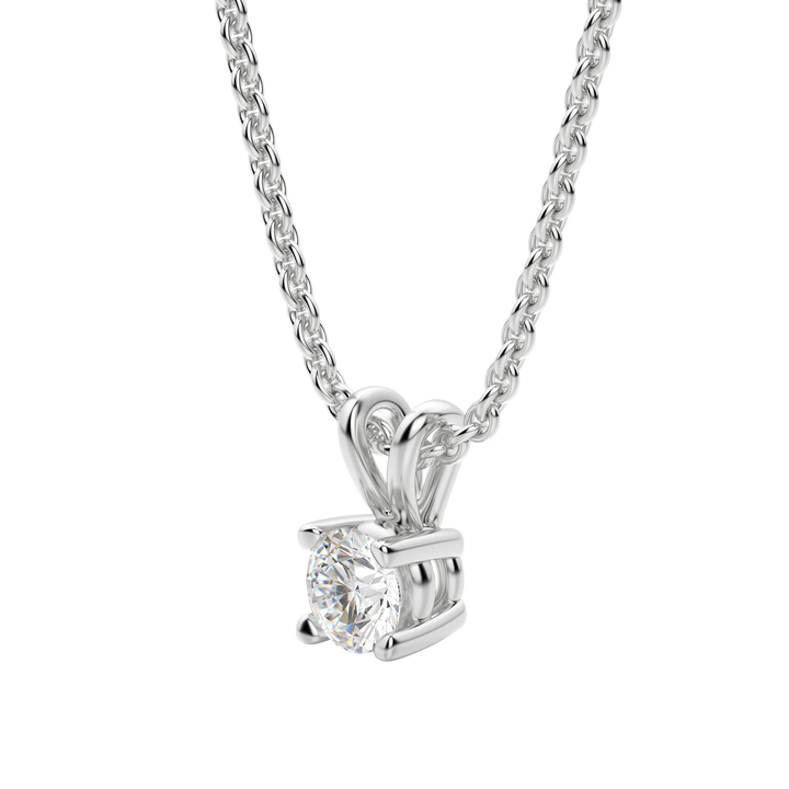 0.25-1.0CT Round Solitaire F-VS Lab Grown Diamond Necklace for Women